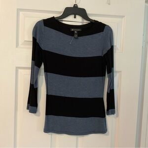 INC Black and Smokey blue Women's Top